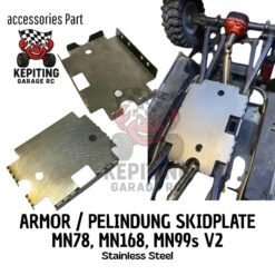 Armor / Pelindung Skidplate MN78, MN168, MN99S V2 Stainless Steel