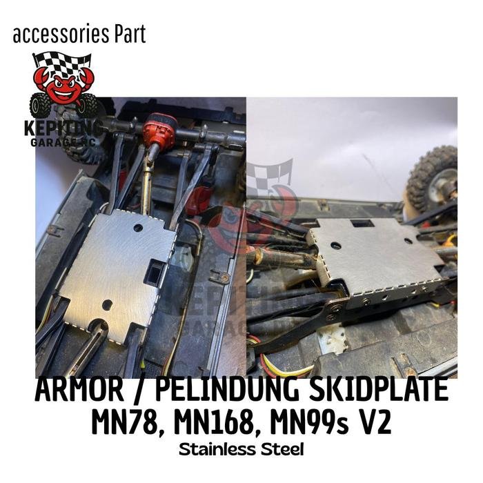 Armor / Pelindung Skidplate MN78, MN168, MN99S V2 Stainless Steel - Image 5
