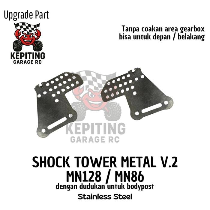 Shock Tower V2 MN128 MN86 Stainless Steel (Dengan Dudukan untuk Bodypost) - Image 4