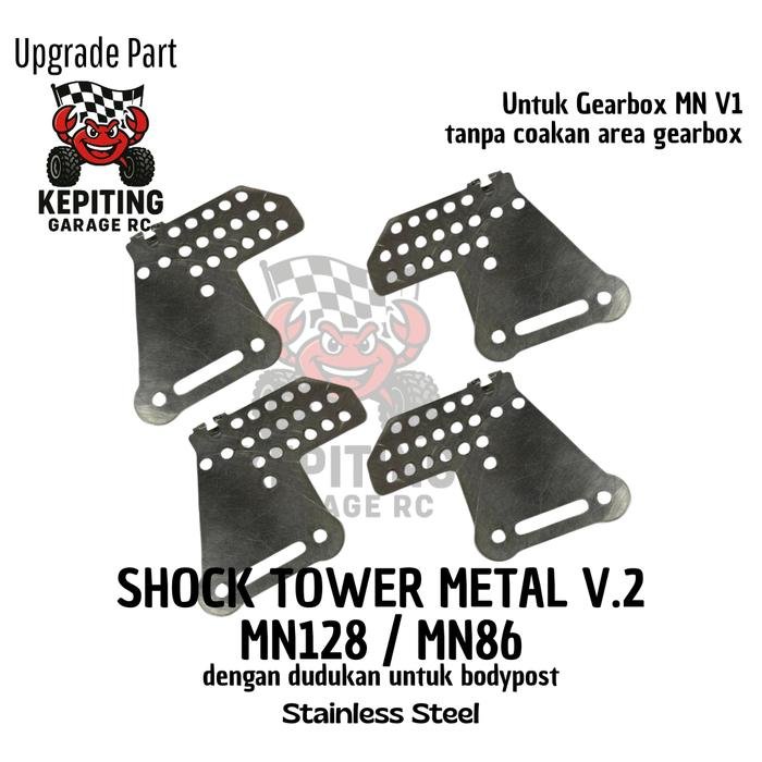 Shock Tower V2 MN128 MN86 Stainless Steel (Dengan Dudukan untuk Bodypost) - Image 3