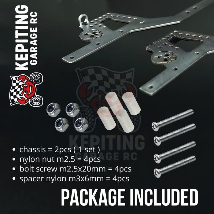 Frame Chassis MN128 MN86KS stainless Steel universal with SCX10 - Image 4